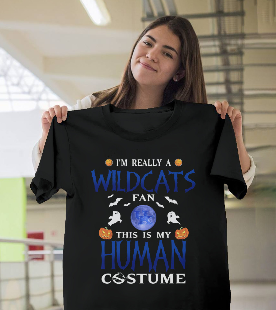 I'm Really A Kentucky Wildcats Fan This Is My Human Costume Halloween T-Shirt