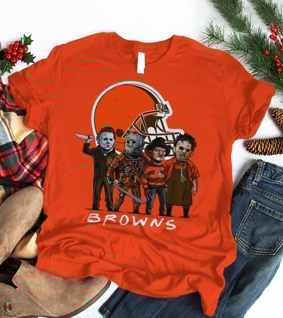 Cleveland Browns Halloween The Slasher Squad Browns T-Shirt