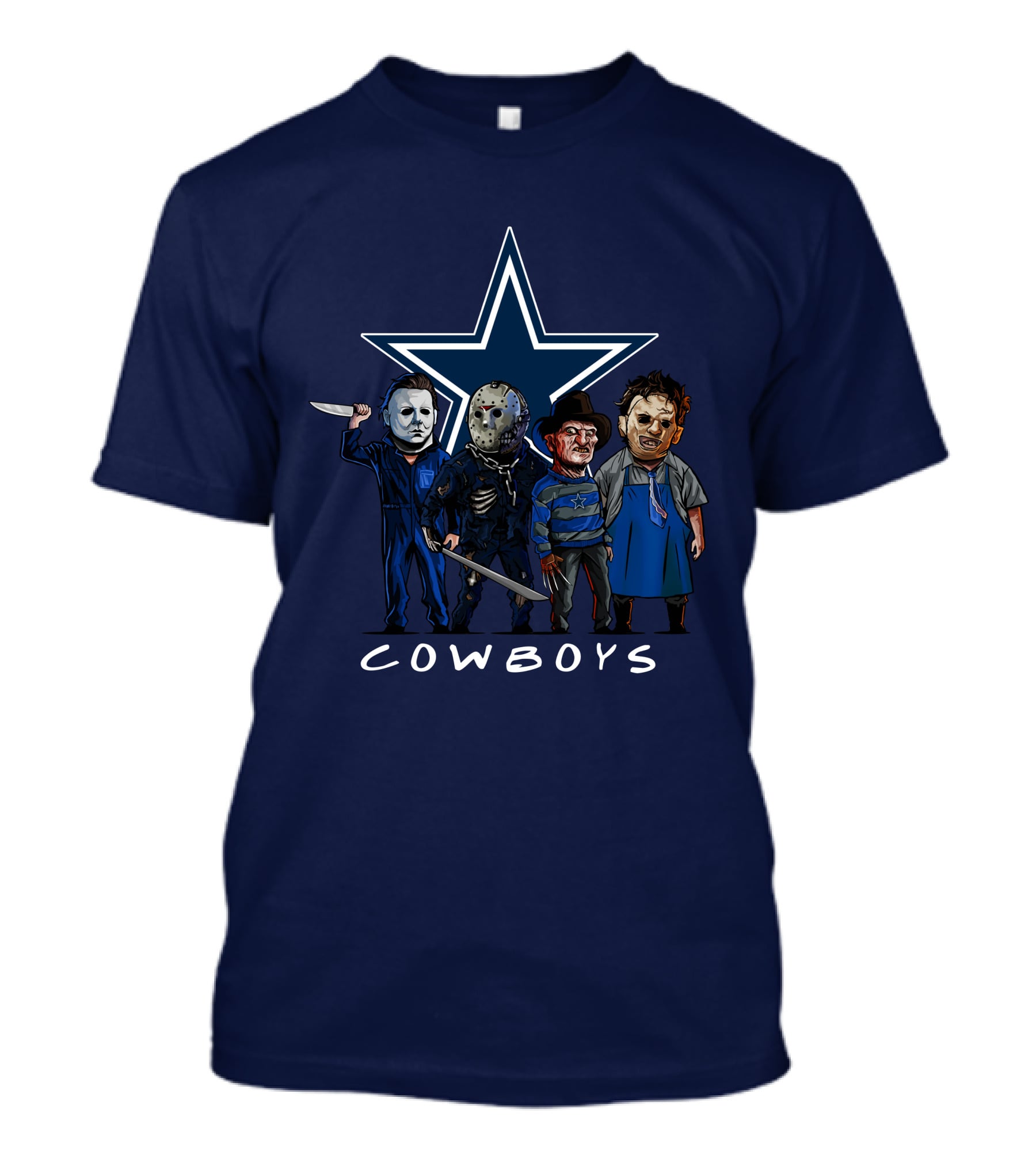 Dallas Cowboys Halloween Slasher Squad Iconic Horror Characters T-Shirt