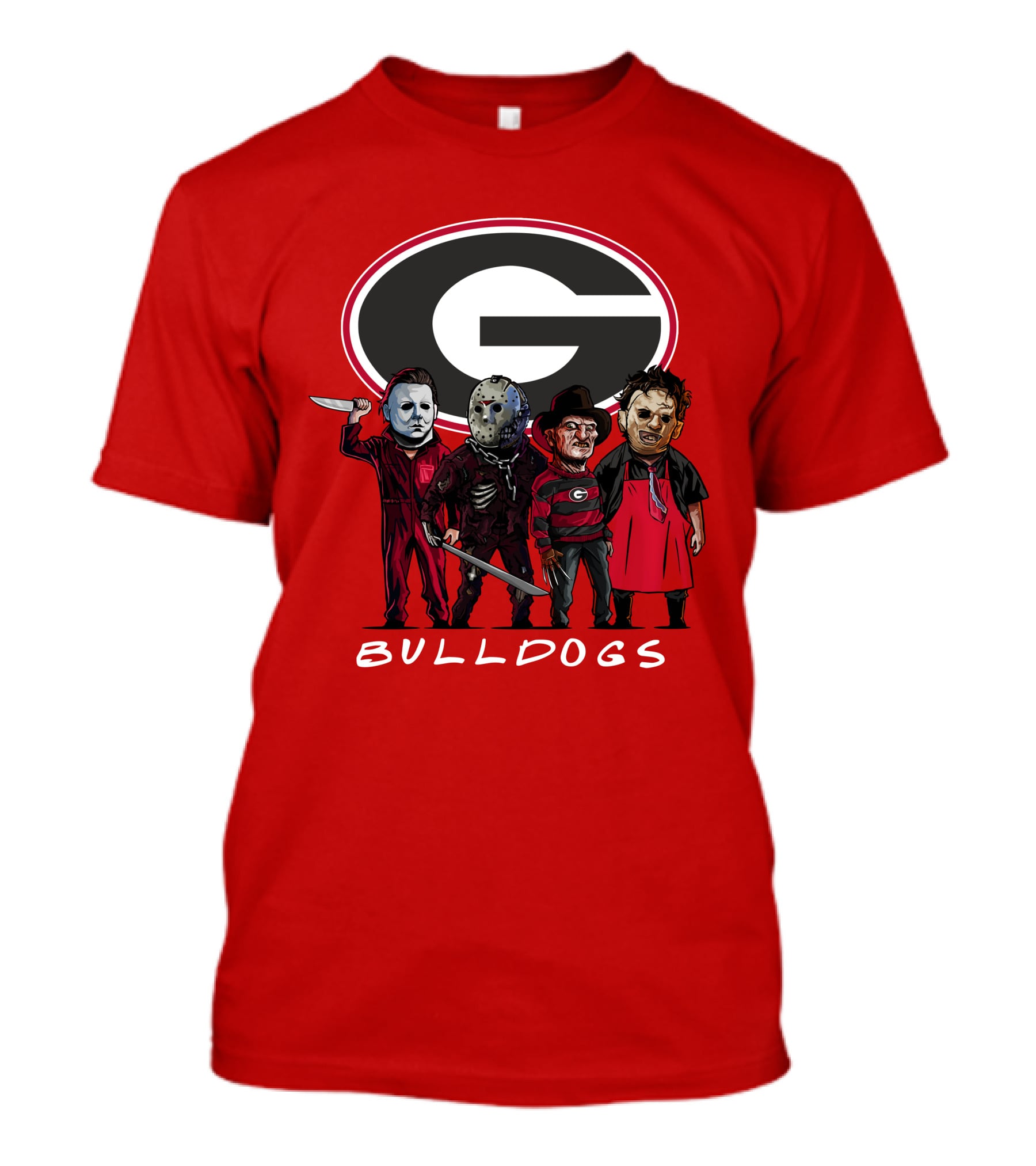 Georgia Bulldogs Halloween Slasher Movie Characters Team T-Shirt