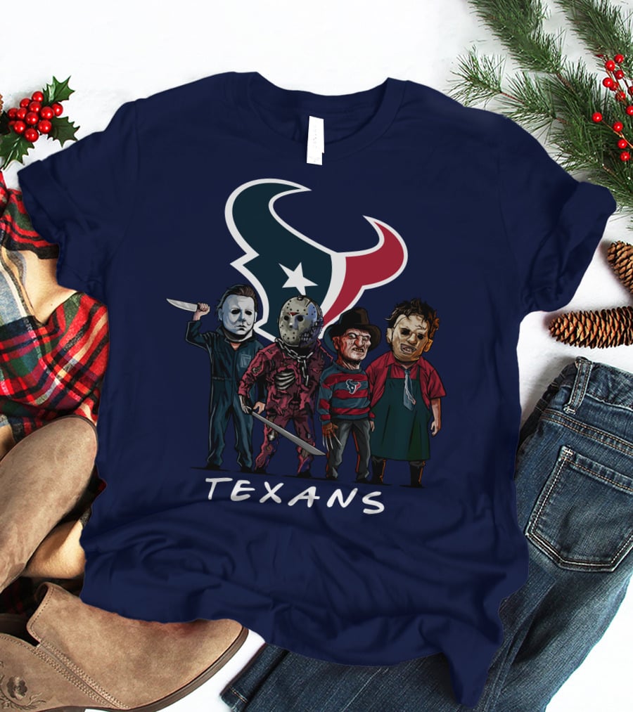 Houston Texans Halloween The Slasher Squad Texans T-Shirt