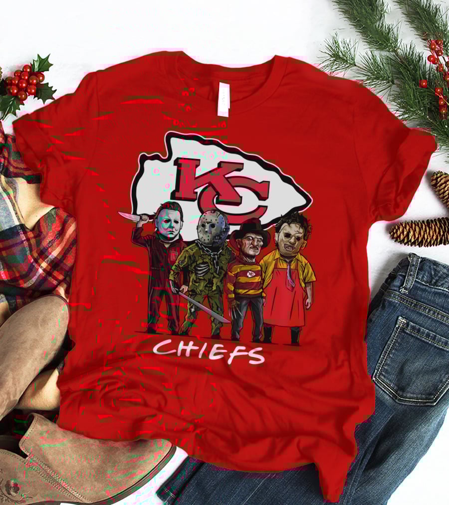 Kansas City Chiefs Halloween Slasher Squad Horror Team T-Shirt