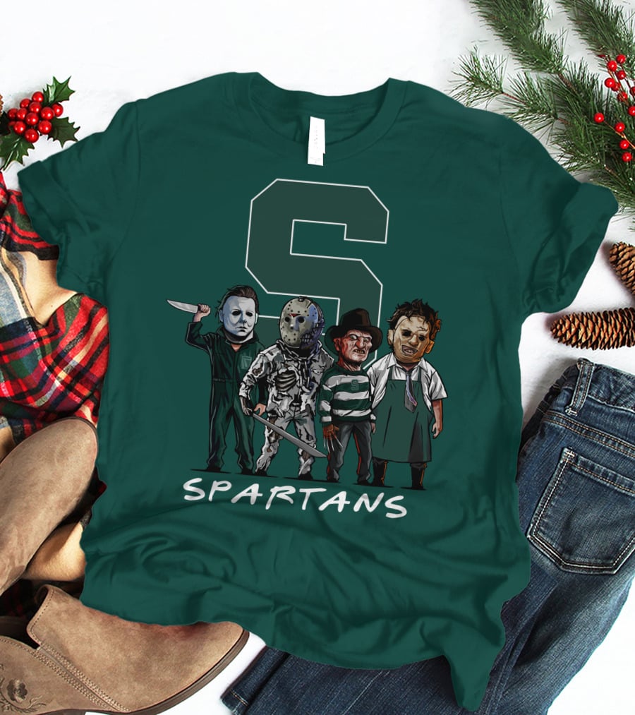 Halloween Slasher Squad Michigan State Spartans Monsters T-Shirt