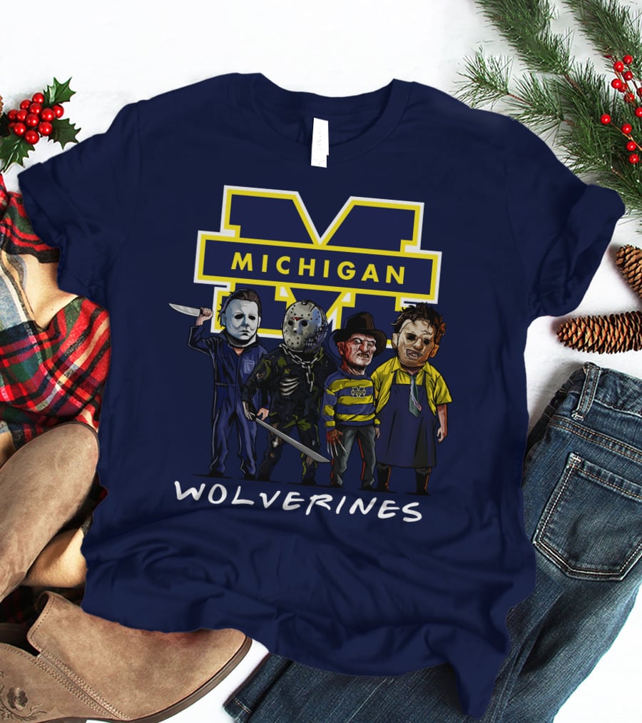 Michigan Wolverines Halloween Slasher Squad Icons M T-Shirt