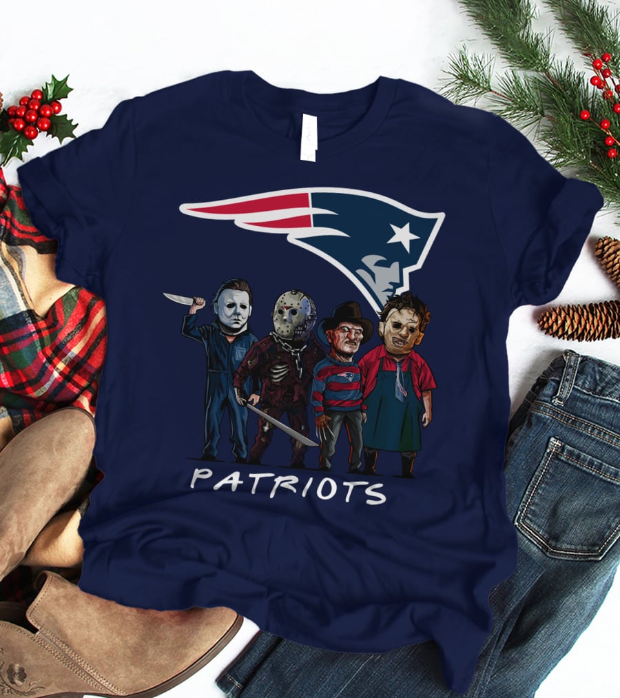 New England Patriots Halloween Horror Slasher Squad Team T-Shirt
