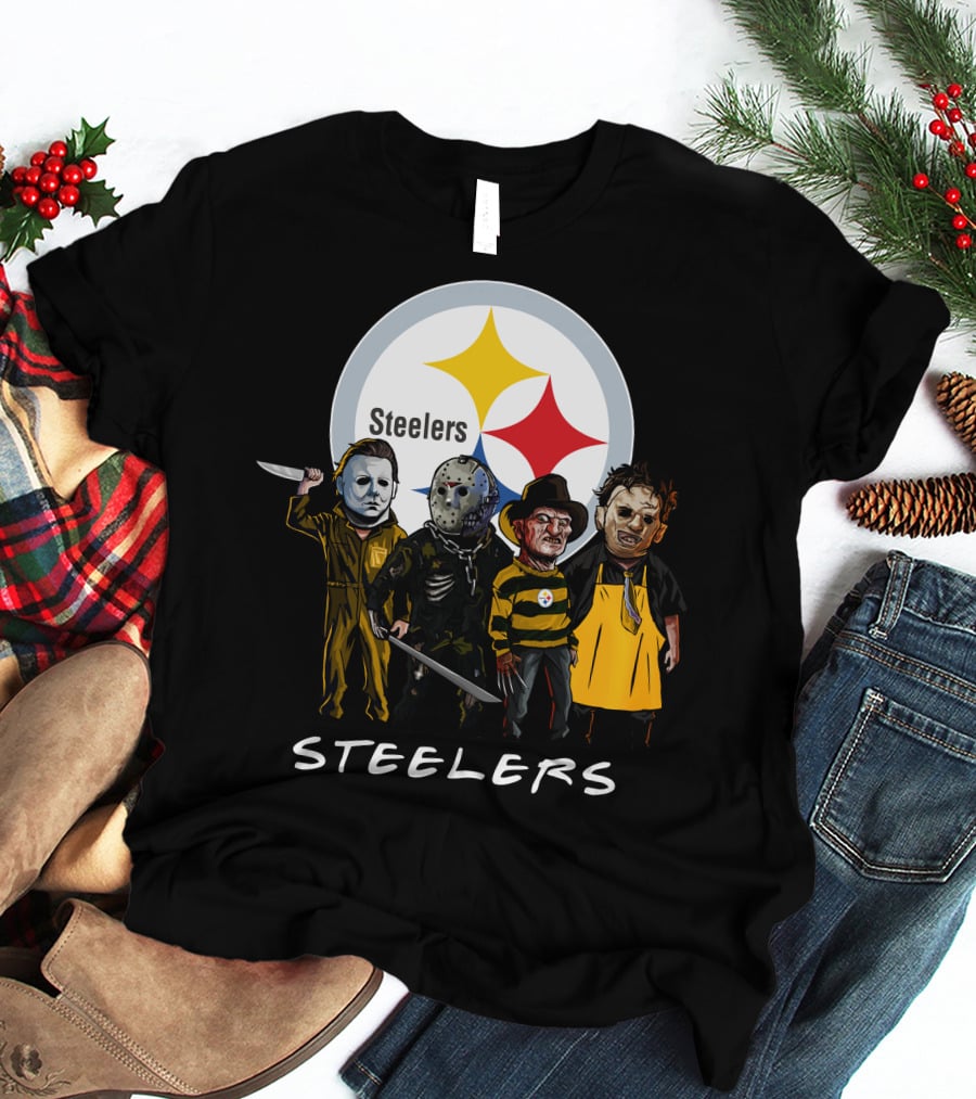 Pittsburgh Steelers Halloween Slasher Squad Team Characters T-Shirt