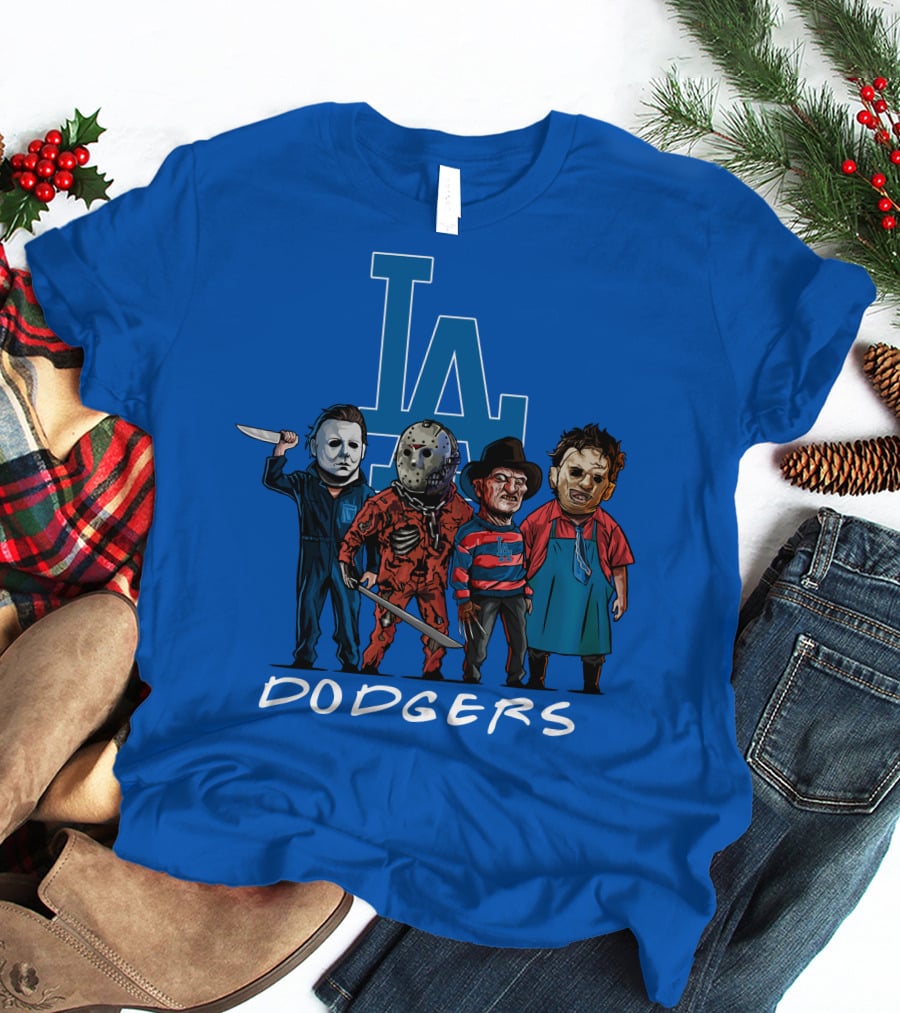 Los Angeles Dodgers Halloween Horror Icons Team T-Shirt