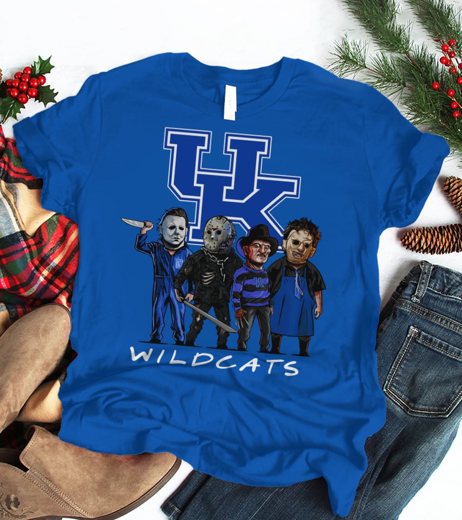 Kentucky Wildcats Halloween Horror Characters Team Up With Iconic Slashers T-Shirt