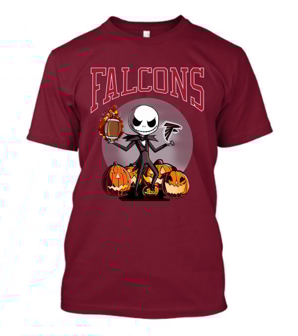 Falcons Halloween Jack Skellington Atlanta Football Pumpkin T-Shirt