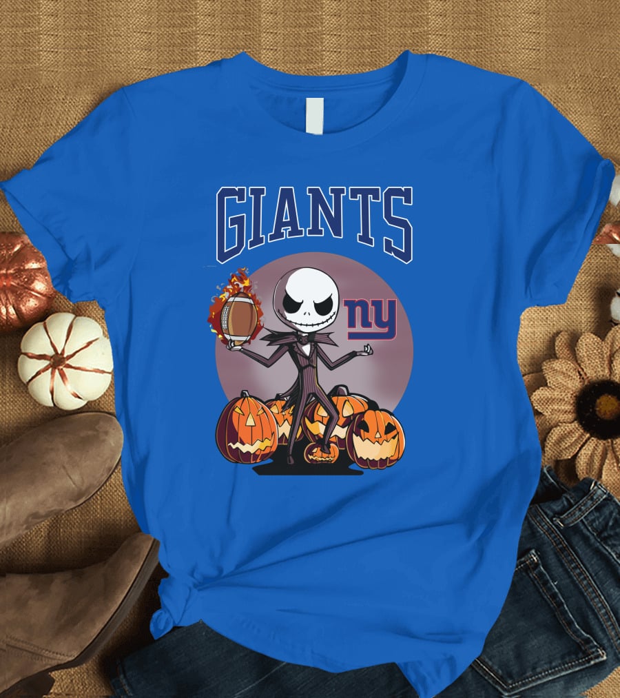 Giants NY Jack Skellington Pumpkin Halloween T-Shirt