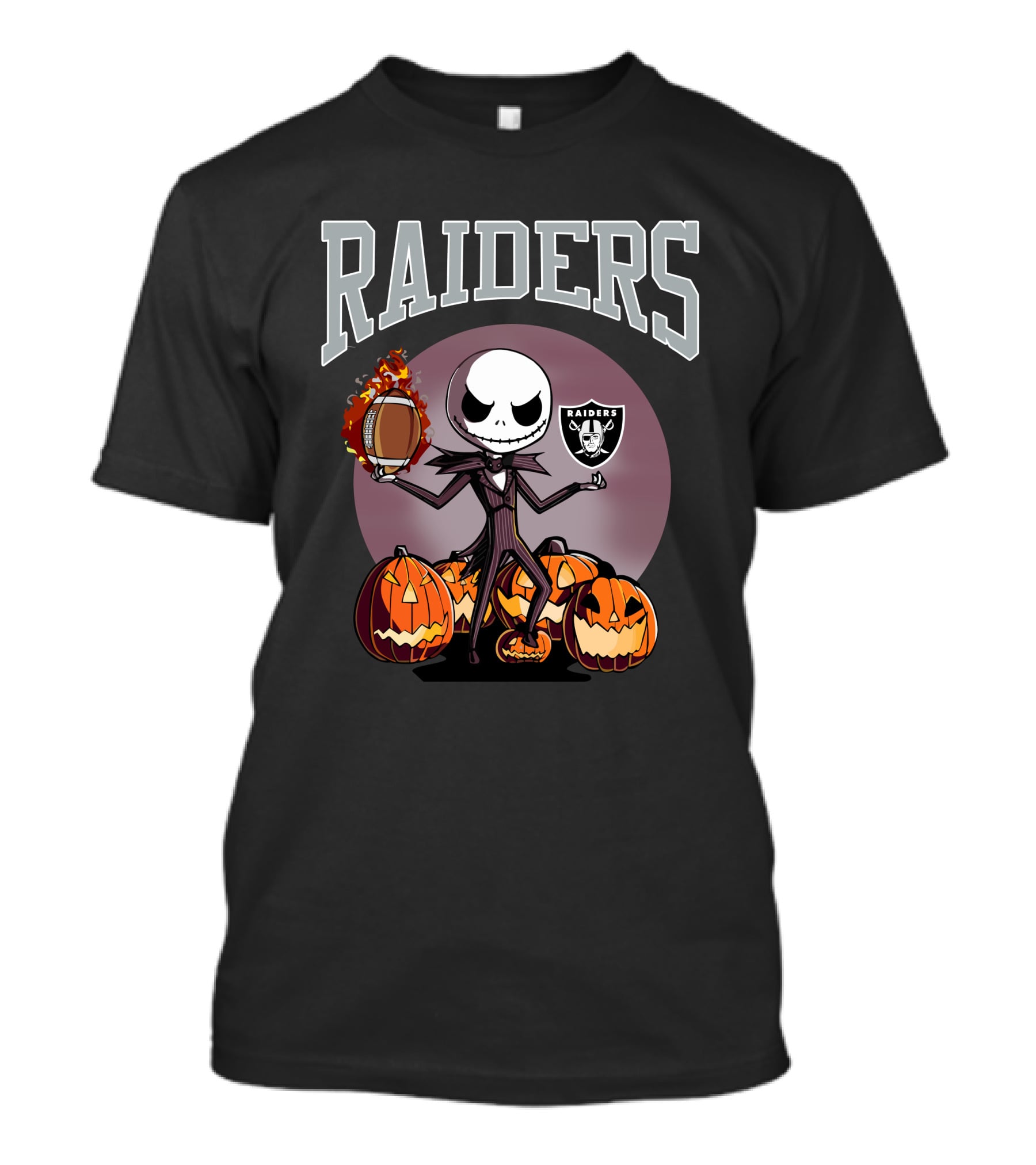 Raiders Jack Skellington Halloween Pumpkins Football Nfl T-Shirt