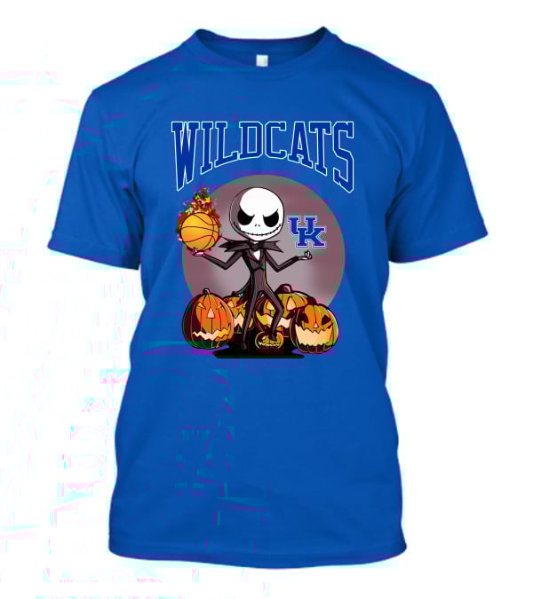 Wildcats UK Jack Skellington Halloween Basketball Pumpkins T-Shirt