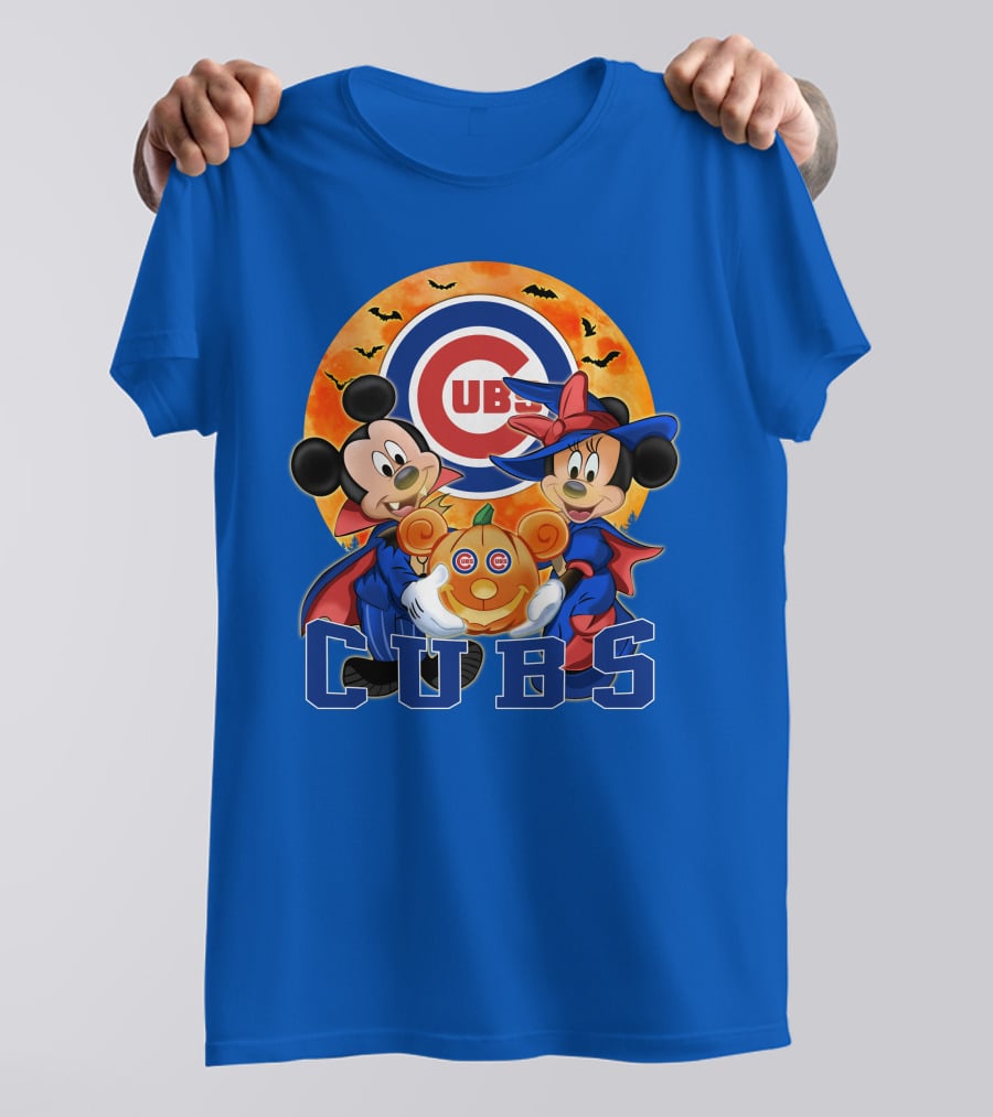 Chicago Cubs Mickey Mouse Minnie Mouse Halloween Pumpkin Magic T-Shirt