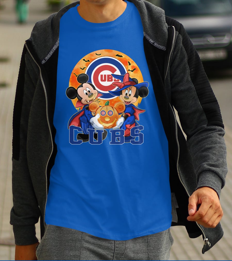 Chicago Cubs Mickey Mouse Minnie Mouse Halloween Pumpkin Magic T-Shirt