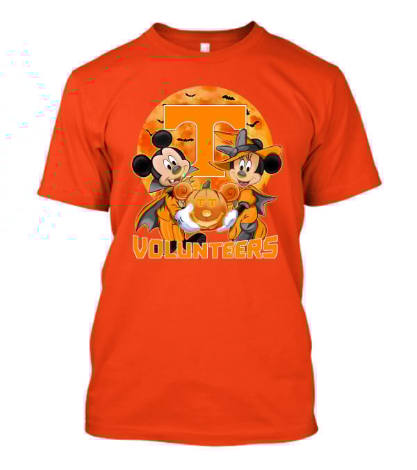 Tennessee Volunteers Mickey And Minnie Halloween Pumpkin T-Shirt