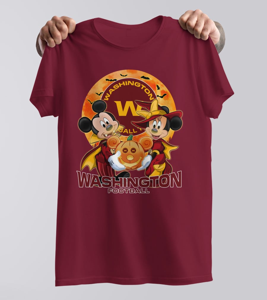 Washington Football Mickey Mouse Minnie Mouse Halloween T-Shirt