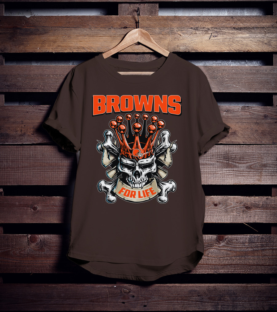 Browns Skull King For Life T-Shirt