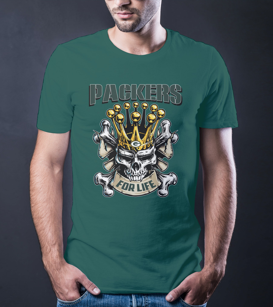 Packers Skull King Crown For Life T-Shirt