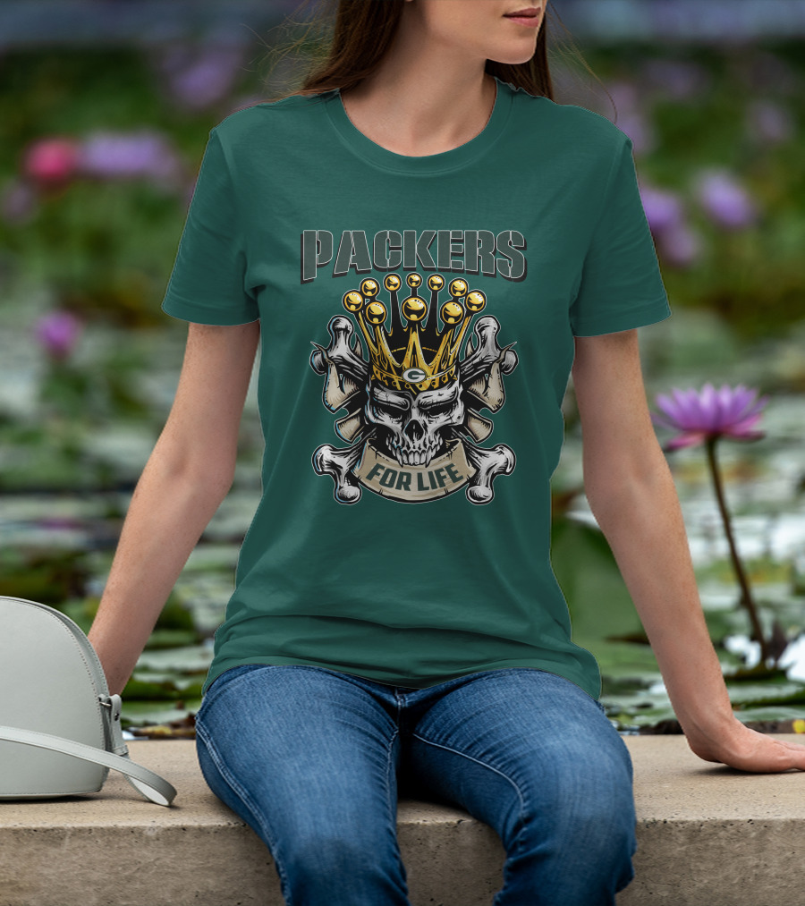 Packers Skull King Crown For Life T-Shirt