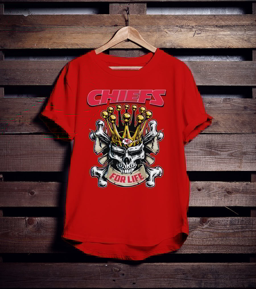 Chiefs Skull King Crown For Life T-Shirt