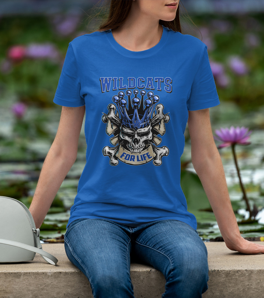 Wildcats For Life Skull King Kentucky Wildcats T-Shirt