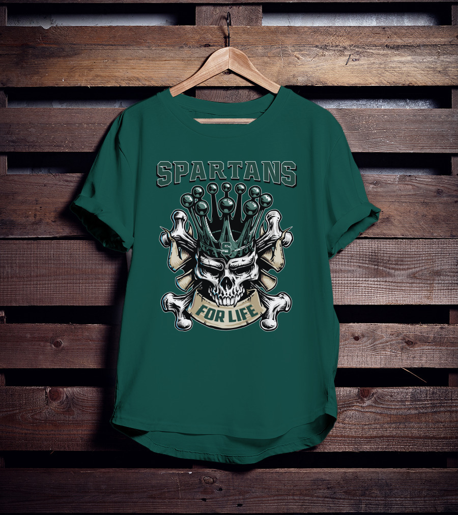 Spartans Skull King Michigan State For Life T-Shirt