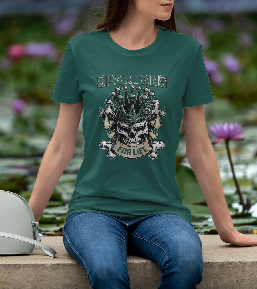 Spartans Skull King Michigan State For Life T-Shirt
