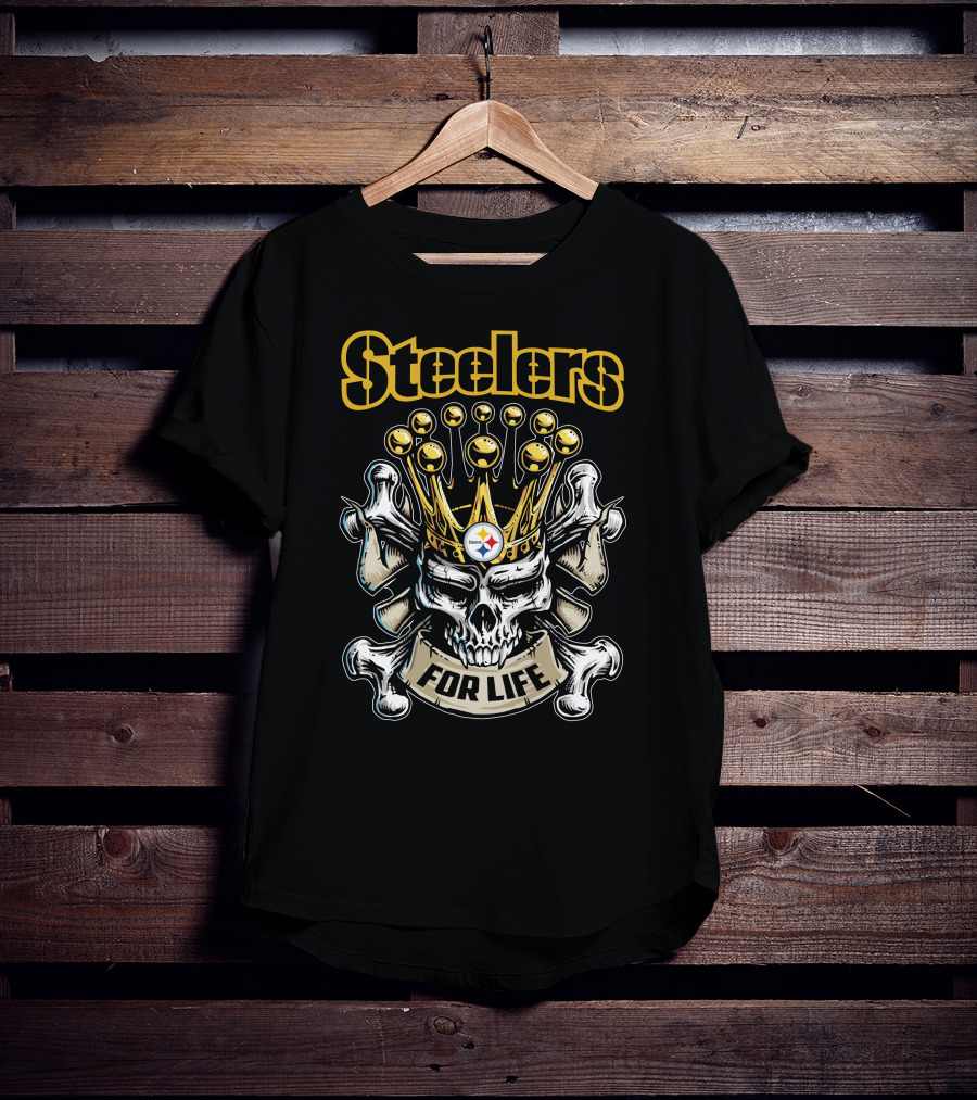 Steelers Skull King Crown For Life T-Shirt