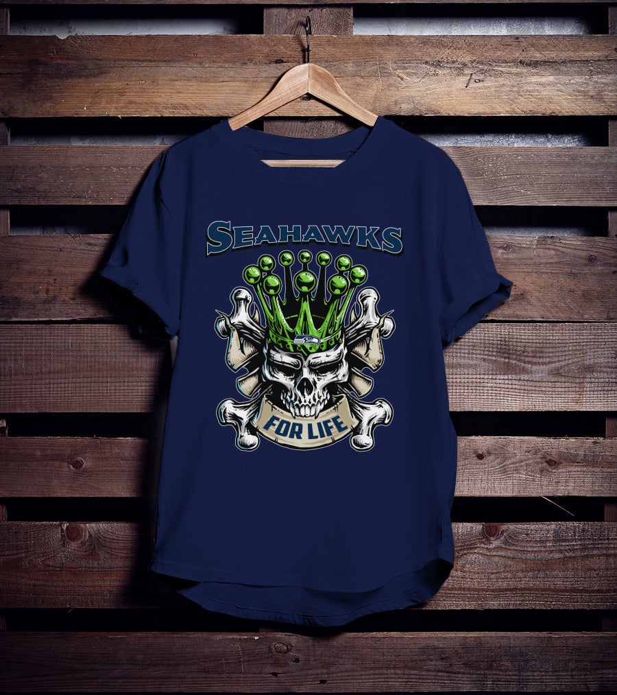 Skull King Seahawks For Life T-Shirt