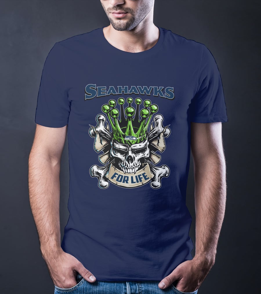 Skull King Seahawks For Life T-Shirt
