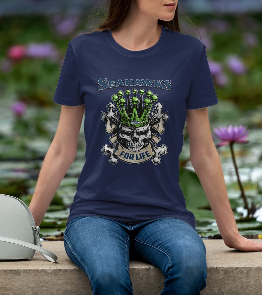 Skull King Seahawks For Life T-Shirt