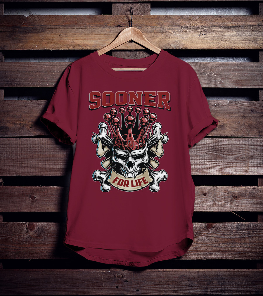 Sooner Skull King Ou Crown For Life T-Shirt