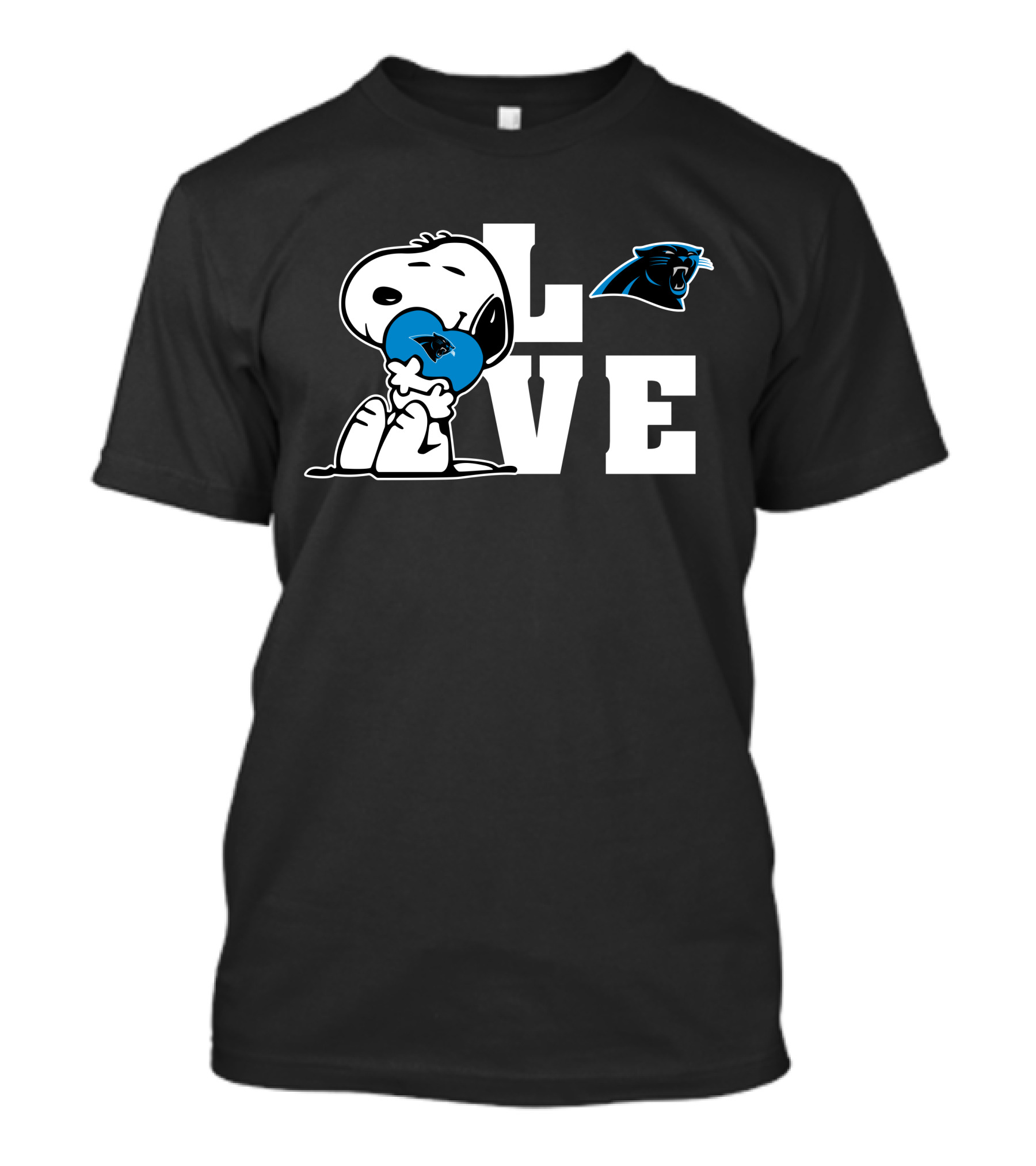 Snoopy Love Carolina Panthers Heart T-Shirt