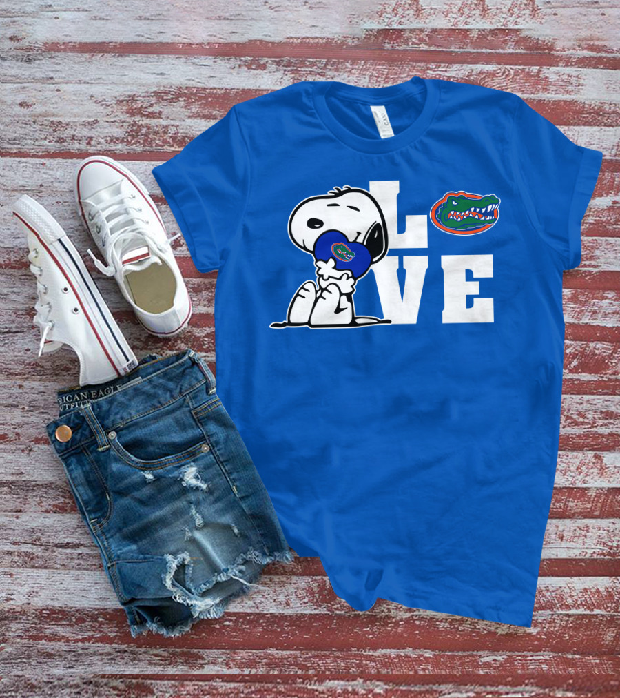 Snoopy Love Florida Gators Peanuts Team Fan Merchandise T-Shirt