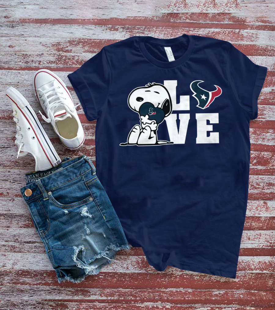 Snoopy Hugging Love Houston Texans T-Shirt