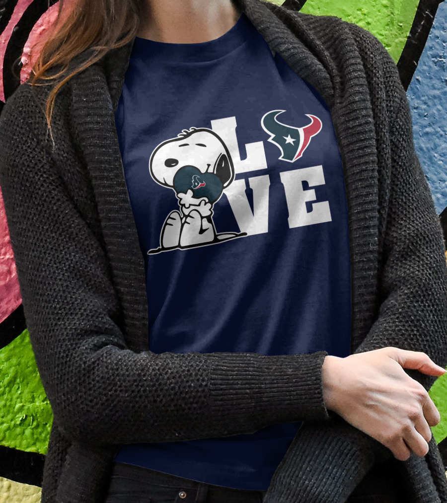 Snoopy Hugging Love Houston Texans T-Shirt