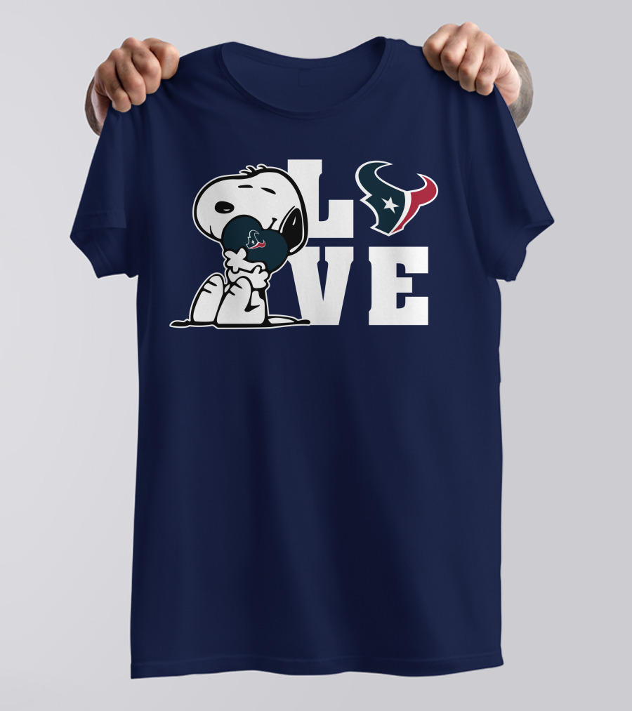 Snoopy Hugging Love Houston Texans T-Shirt