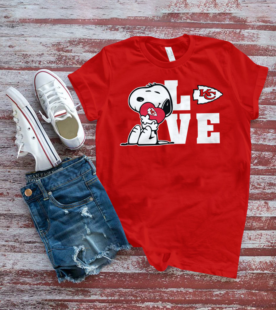Snoopy Love Kc Kansas City Chiefs T-Shirt