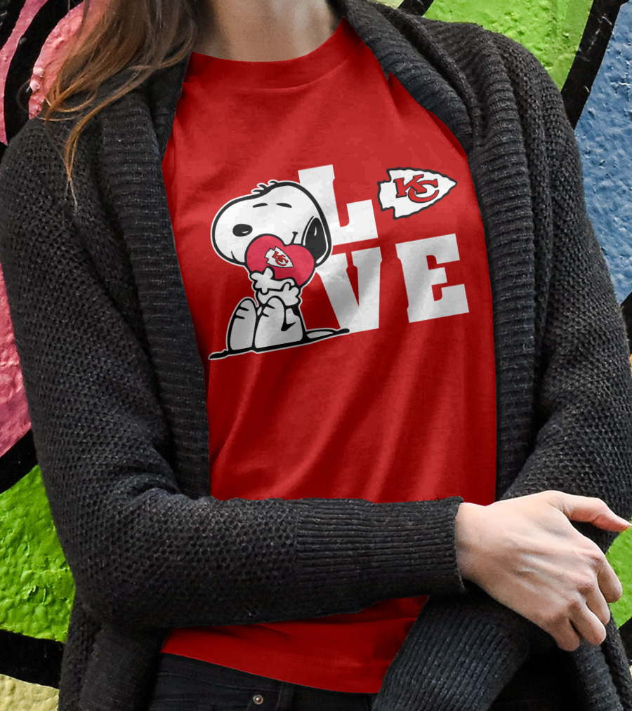 Snoopy Love Kc Kansas City Chiefs T-Shirt
