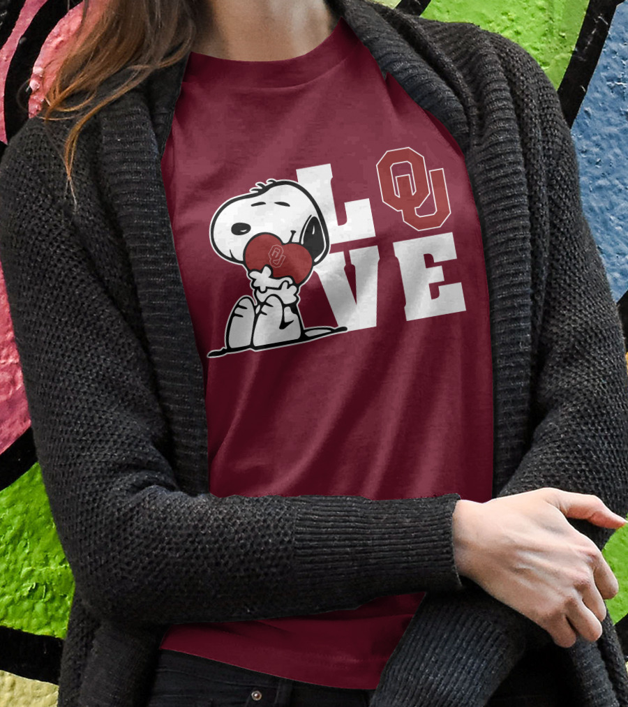 Snoopy Love Ou Oklahoma Sooners T-Shirt
