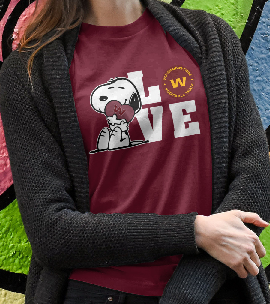 Snoopy Love Washington Football Team W T-Shirt