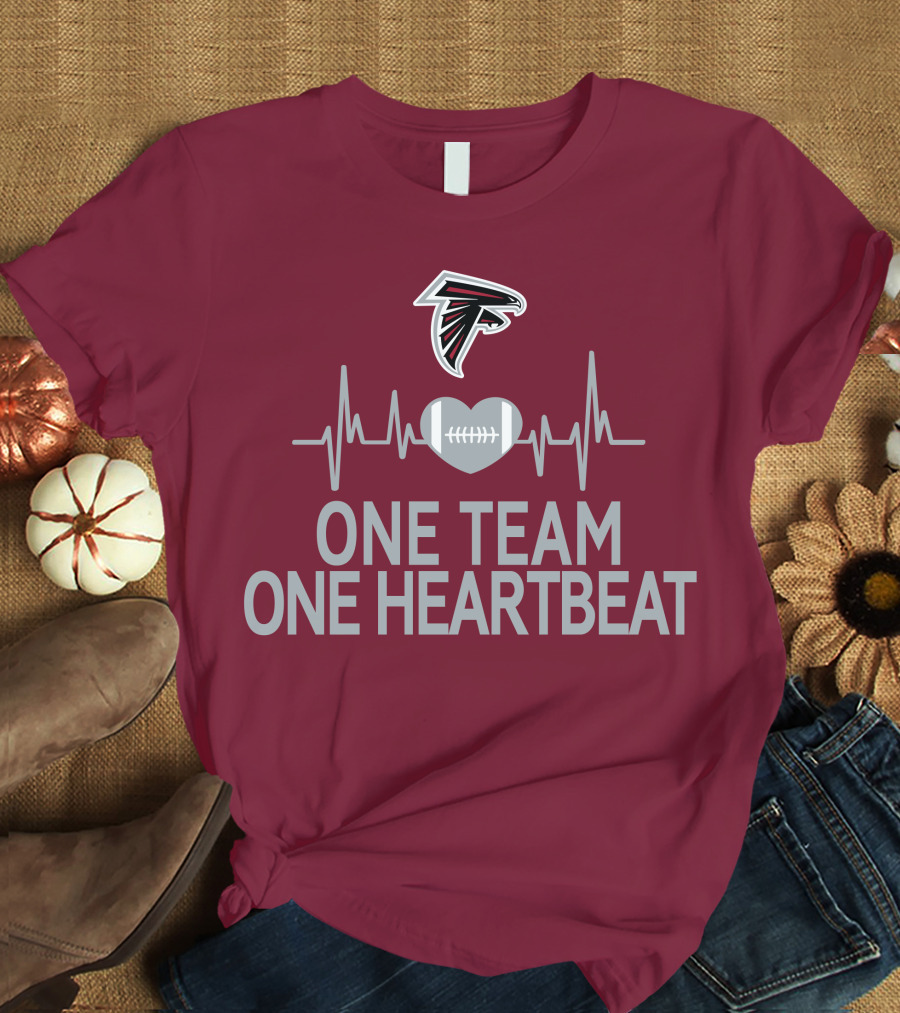 Atlanta Falcons One Team One Heartbeat Football Heartbeat T-Shirt