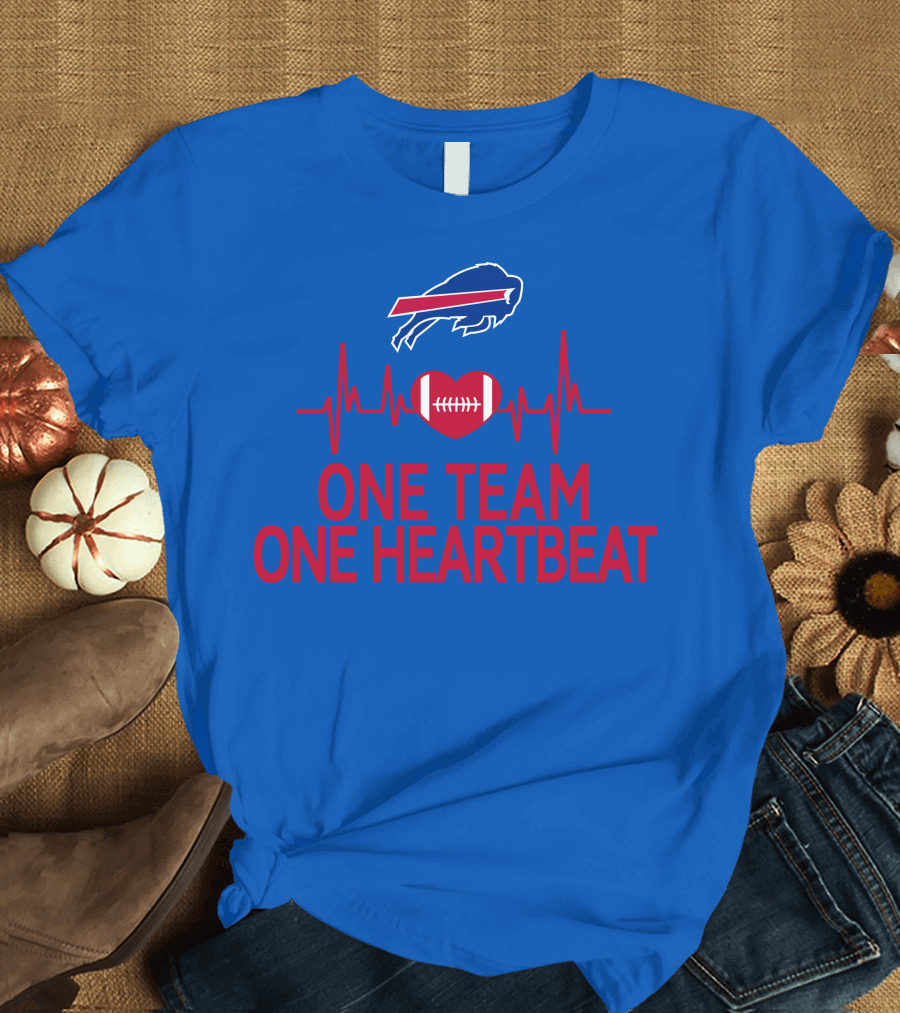 Buffalo Bills One Team One Heartbeat Football Heartbeat T-Shirt