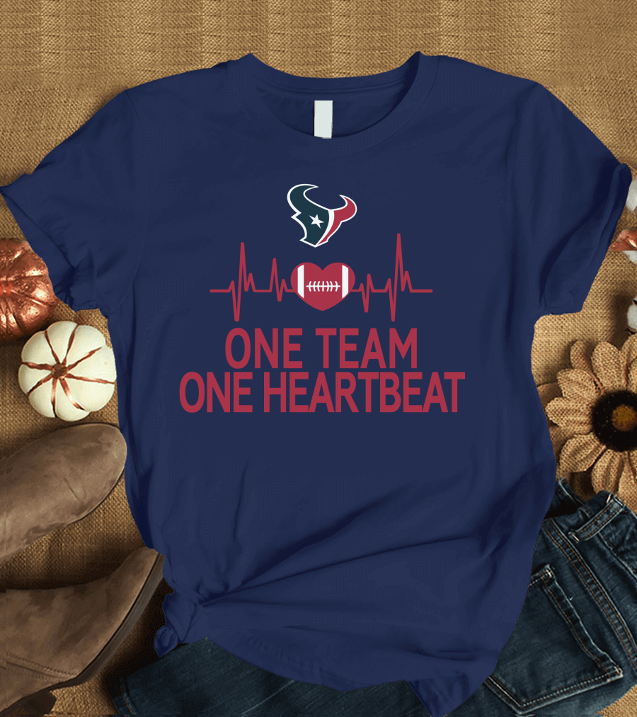 Houston Texans One Team One Heartbeat Football Heartbeat T-Shirt