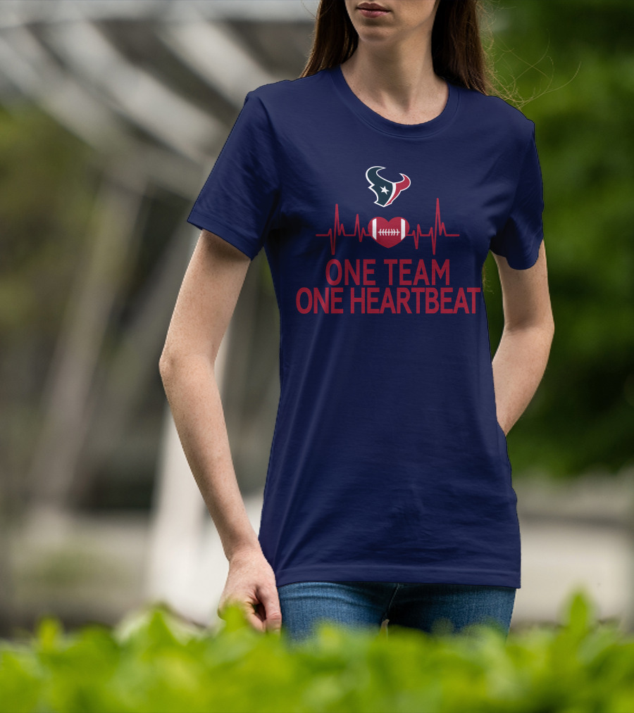 Houston Texans One Team One Heartbeat Football Heartbeat T-Shirt