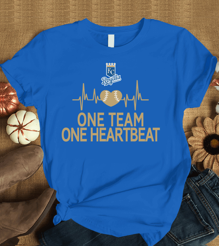 Kansas City Royals Baseball Heartbeat One Team One Heartbeat T-Shirt
