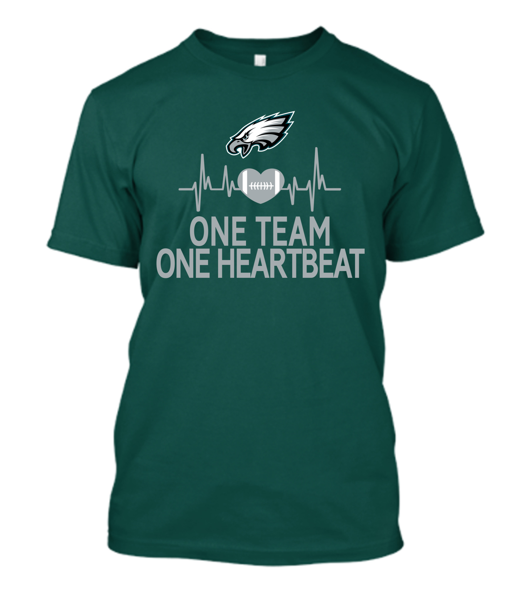 Philadelphia Eagles One Team One Heartbeat Football Logo Heartbeat T-Shirt