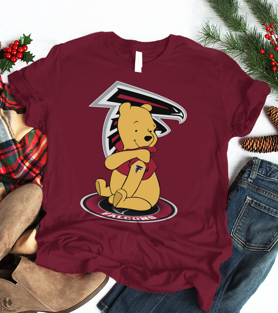 Atlanta Falcons Winnie The Pooh Mascot Crossover T-Shirt
