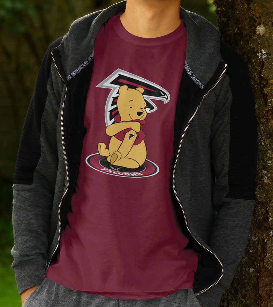 Atlanta Falcons Winnie The Pooh Mascot Crossover T-Shirt