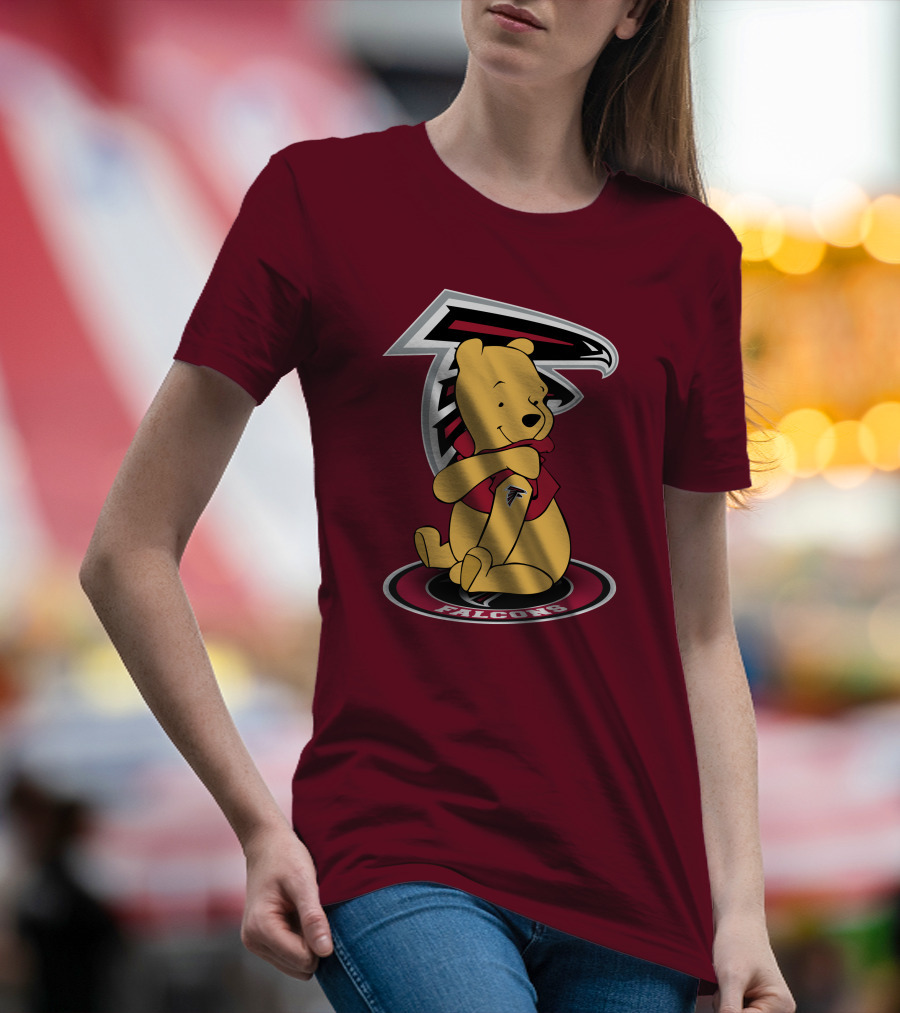 Atlanta Falcons Winnie The Pooh Mascot Crossover T-Shirt